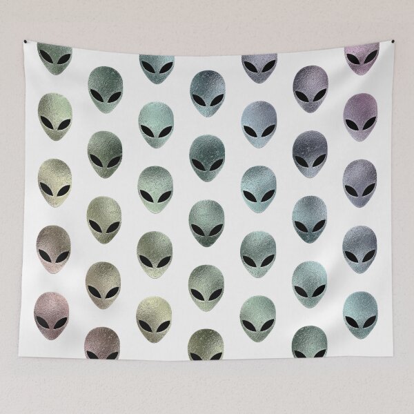Item preview, Grey Alien Rainbow (white background) designed and sold by Octavia Soldani.