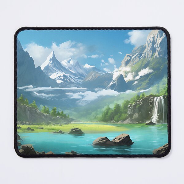 Item preview, Beautiful Lake and Mountains in Anime Style designed and sold by samuelpinzon.