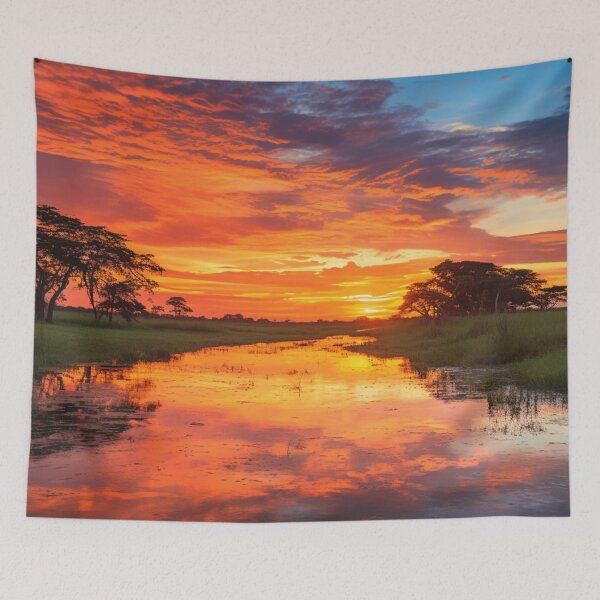 Item preview, Sunset on the Pantanal Plains, Brazil designed and sold by StudioRedKoala.