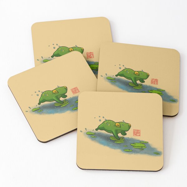 Item preview, frog cat lilypads designed and sold by DingHuArt.