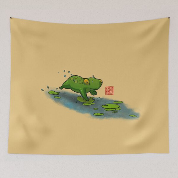 Item preview, frog cat lilypads designed and sold by DingHuArt.