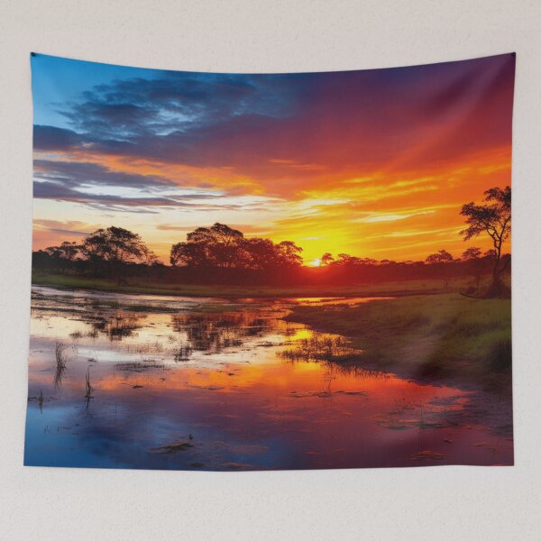 Item preview, Sunset on the Pantanal Plains, Brazil designed and sold by StudioRedKoala.
