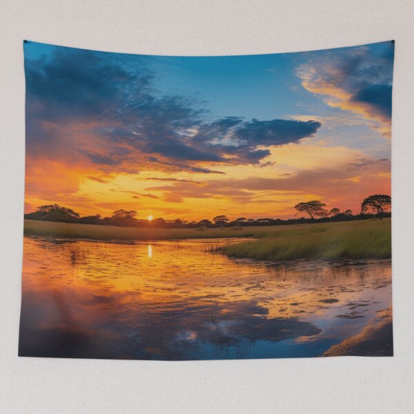 Item preview, Sunset on the Pantanal Plains, Brazil designed and sold by StudioRedKoala.