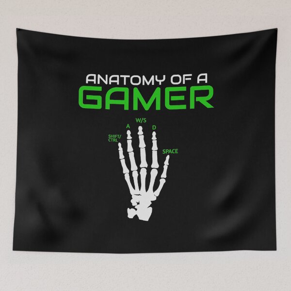 Item preview, Anatomy Of A Gamer, Video Game Player Skeleton Hand, Funny Gamer designed and sold by AT8K.