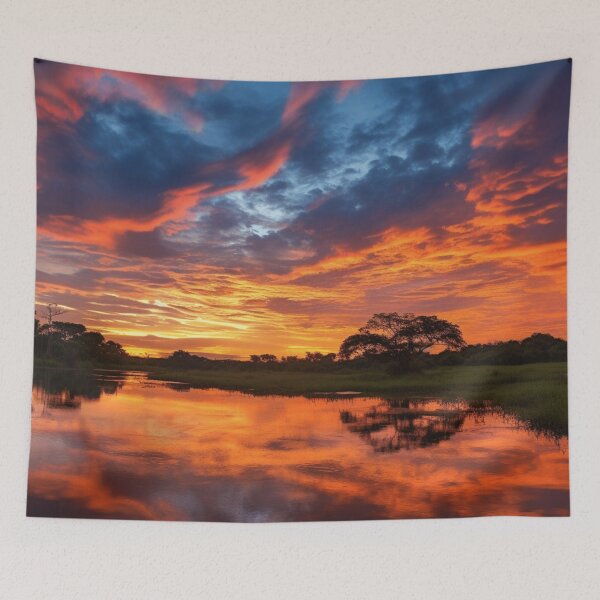 Item preview, Sunset on the Pantanal Plains, Brazil designed and sold by StudioRedKoala.