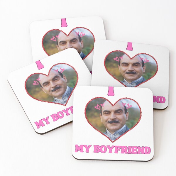Item preview, Hercule Poirot I Love My Boyfriend Heart designed and sold by ConnieOCO.