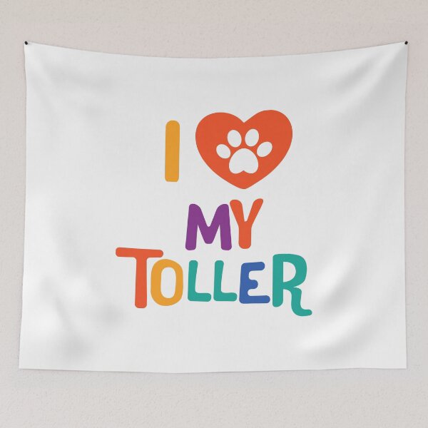 Item preview, I love my toller - colorful text with pawheart designed and sold by EmeraldeaArt.
