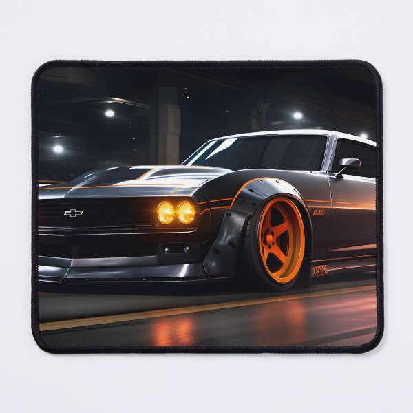 Item preview, Vintage Camaro Muscle Car Tuned Widebody Thundering Elegance Supercar Soars Through Scenic Speedscape designed and sold by Bored Elon.