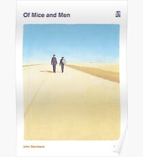 Póster De Ratones y Hombres, John Steinbeck - Regalo literario de librero, amante de los libros