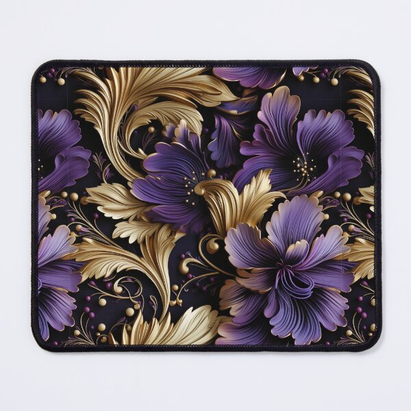Item preview, Purple and Gold Flowers Pattern 1 designed and sold by muskitt.