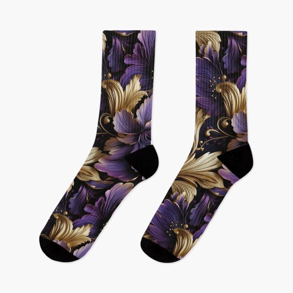 Item preview, Purple and Gold Flowers Pattern 1 designed and sold by muskitt.