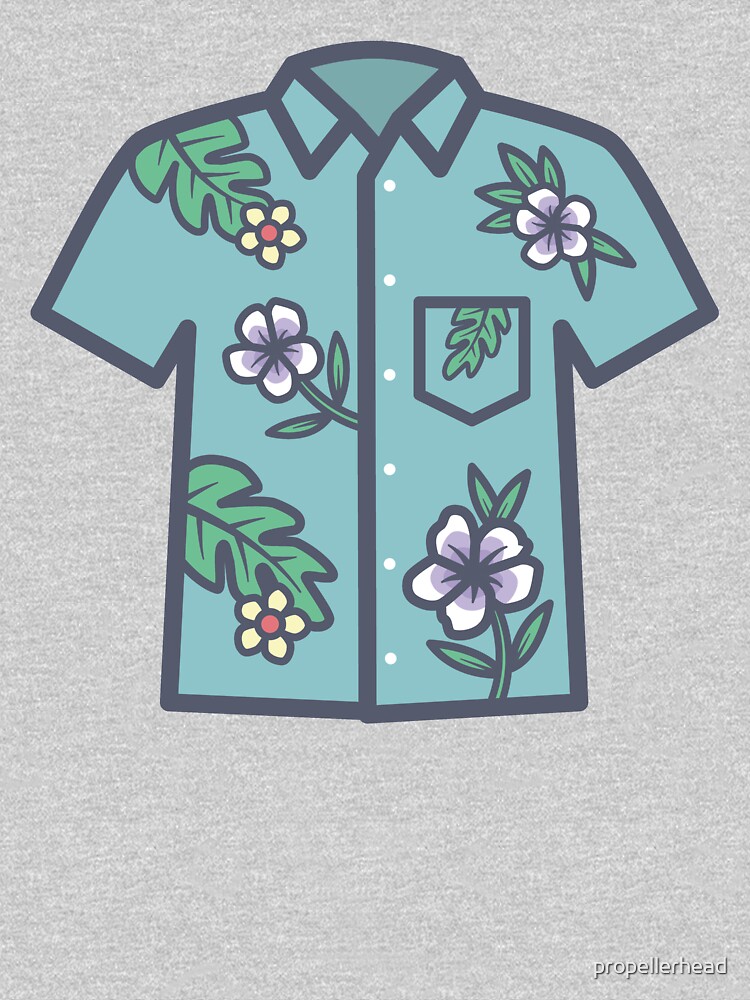 "Hawaiian Flower Shirt Aqua" Tshirt for Sale by propellerhead