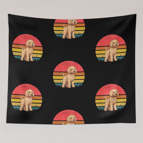 Item preview, Goldendoodle Vintage Retro Sunset designed and sold by rafaeltto.