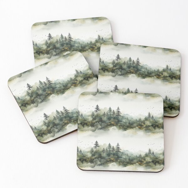 Item preview, Watercolor Ink Style Forest designed and sold by Lumistica.