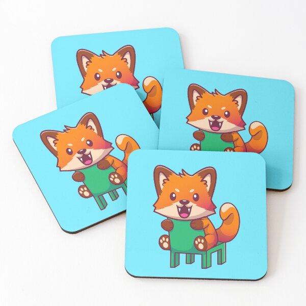 Item preview, Sly Elegance: Cute Fox Sitting on Chair Cartoon designed and sold by hjian8219.