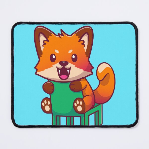 Item preview, Sly Elegance: Cute Fox Sitting on Chair Cartoon designed and sold by hjian8219.