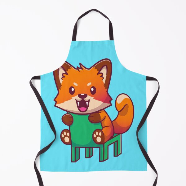 Item preview, Sly Elegance: Cute Fox Sitting on Chair Cartoon designed and sold by hjian8219.