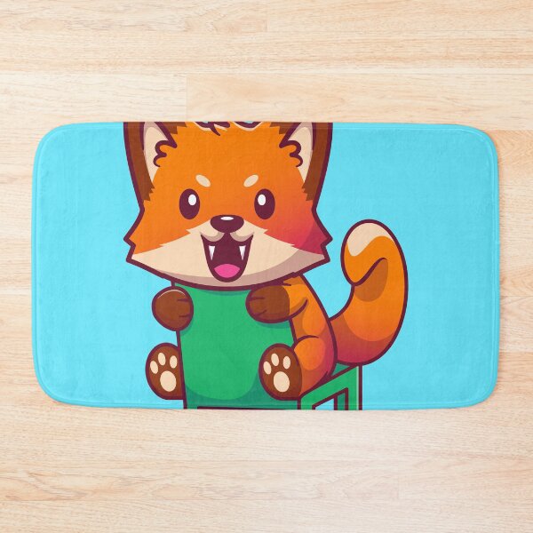 Item preview, Sly Elegance: Cute Fox Sitting on Chair Cartoon designed and sold by hjian8219.