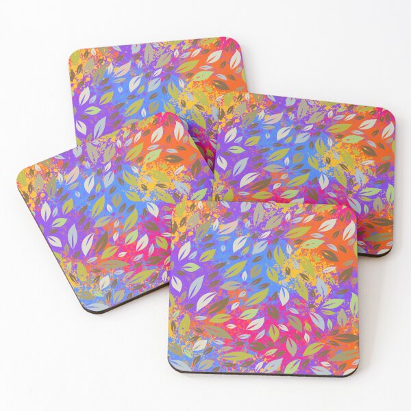 Item preview, Colorful leaves and paint splash pattern designed and sold by ArtAngiTresors.