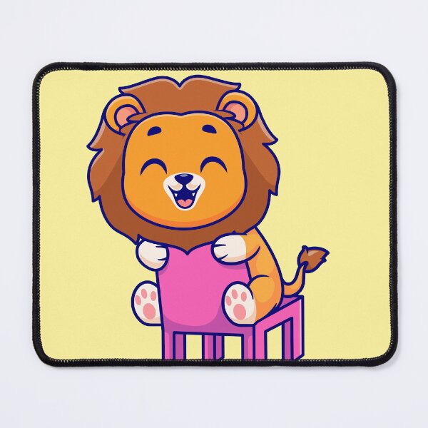Item preview, Regal Relaxation: Cute Lion Sitting on Chair Cartoon designed and sold by hjian8219.
