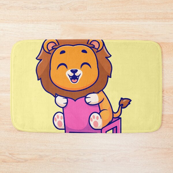 Item preview, Regal Relaxation: Cute Lion Sitting on Chair Cartoon designed and sold by hjian8219.