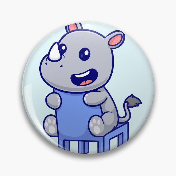 Item preview, Gentle Giant's Rest: Cute Rhino Sitting on Chair Cartoon designed and sold by hjian8219.