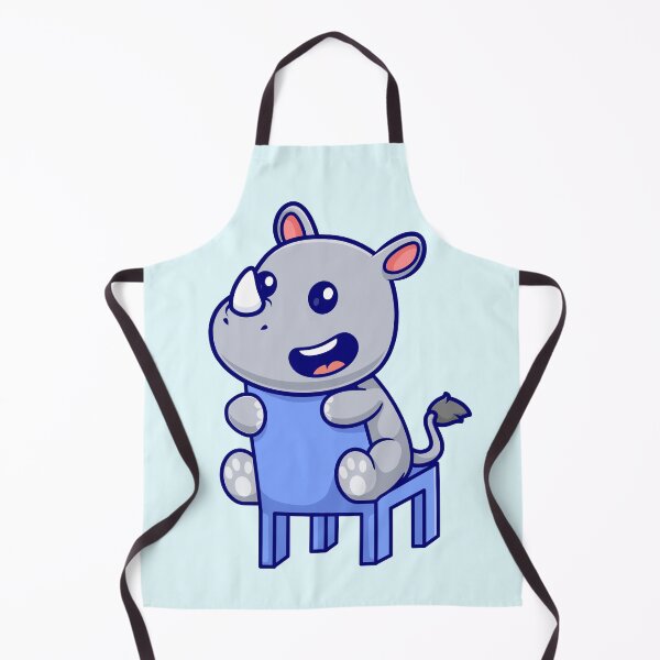 Item preview, Gentle Giant's Rest: Cute Rhino Sitting on Chair Cartoon designed and sold by hjian8219.
