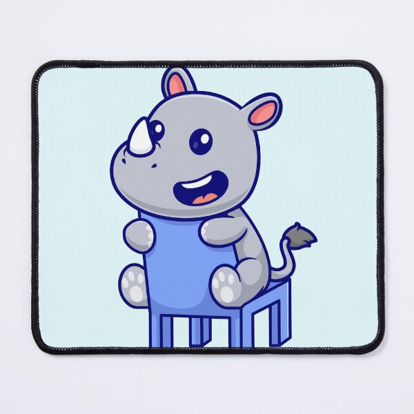 Item preview, Gentle Giant's Rest: Cute Rhino Sitting on Chair Cartoon designed and sold by hjian8219.