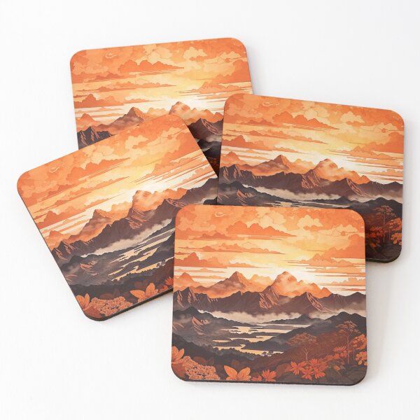 Item preview, Amber Peaks: An Illustration of the Sunlit Mountain Landscape designed and sold by Ngea.