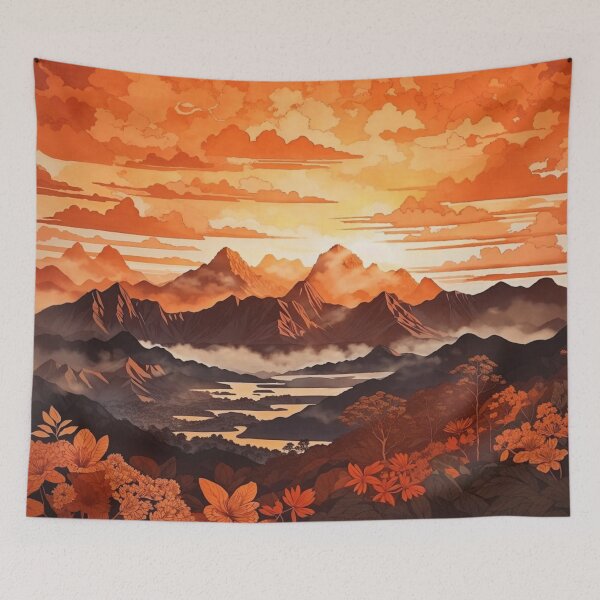 Item preview, Amber Peaks: An Illustration of the Sunlit Mountain Landscape designed and sold by Ngea.
