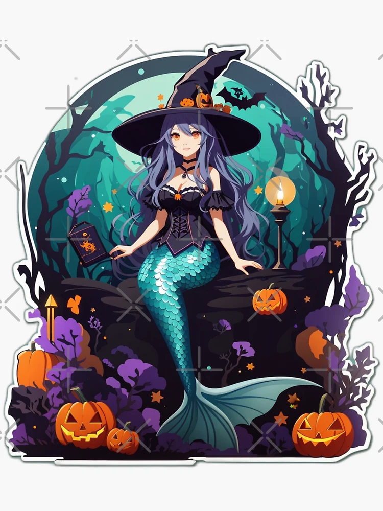 Sirenas Oval Design Mermaid Sea Witch | Sticker