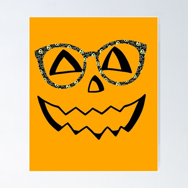 Item preview, Spooky Chic: Jack-o-Lantern Pumpkin with Skull Eyeglasses Halloween Design designed and sold by Sun Sand & Sea Art.