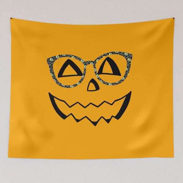 Item preview, Spooky Chic: Jack-o-Lantern Pumpkin with Skull Eyeglasses Halloween Design designed and sold by Sun Sand & Sea Art.