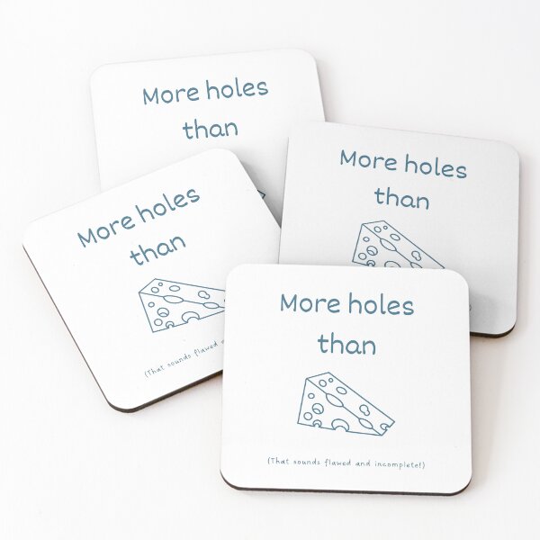 Item preview, More Holes Than a Swiss Cheese idiom (dark blue) designed and sold by Idioms4u.