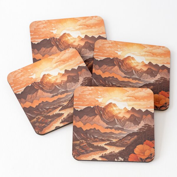 Item preview, Horizon of Warmth: A Scenic Illustration of Sunlit Peaks designed and sold by Ngea.