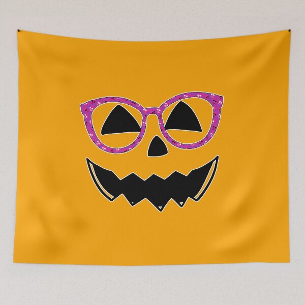 Item preview, Pumpkin Perfection: Stylish Jack-o-Lantern Rocking Skull Eyeglasses designed and sold by Sun Sand & Sea Art.
