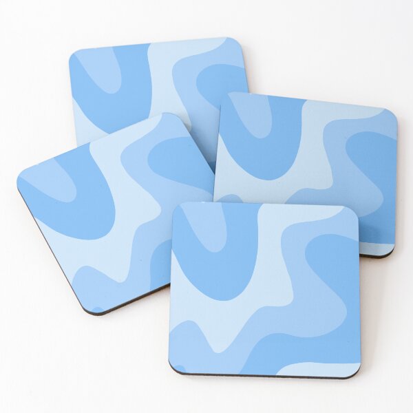 Item preview, Groovy retro maximalist wavy squiggle swirl pattern blue designed and sold by MadiMakess.