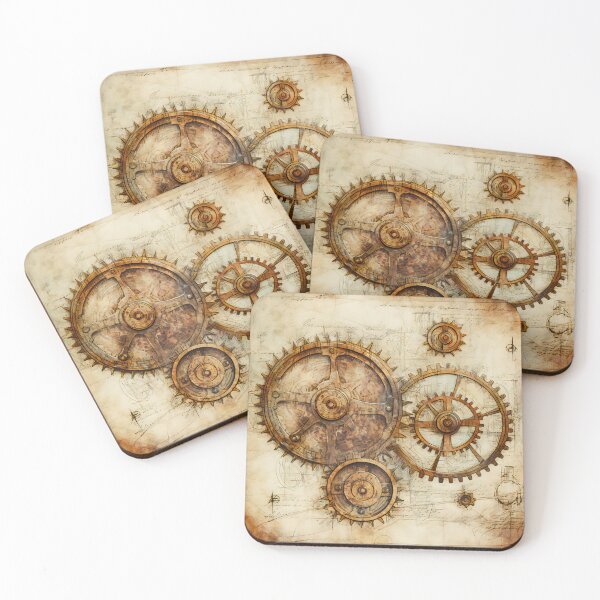 Item preview, Old Gears Drawings and Design on old Manuscript  designed and sold by BrandonArtWorld.