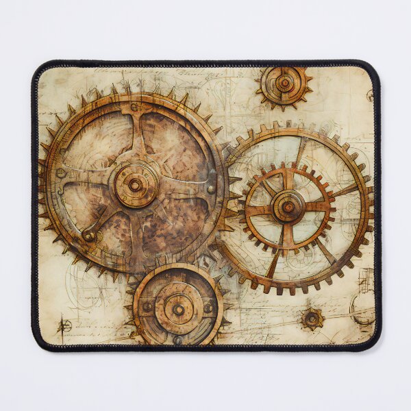 Item preview, Old Gears Drawings and Design on old Manuscript designed and sold by BrandonArtWorld.