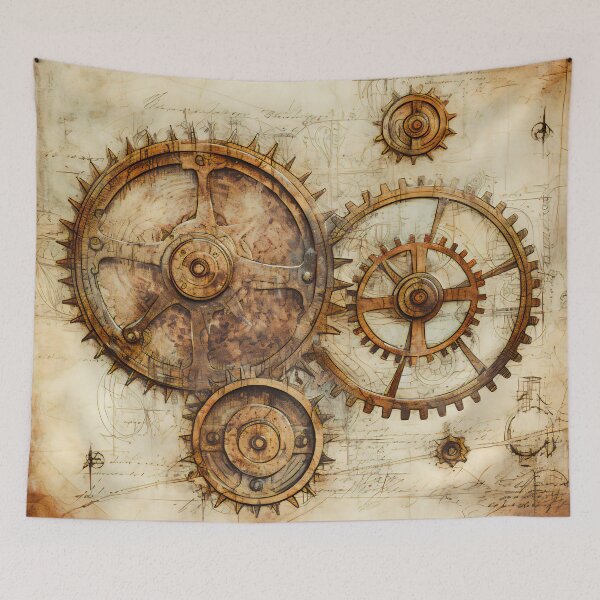 Item preview, Old Gears Drawings and Design on old Manuscript  designed and sold by BrandonArtWorld.
