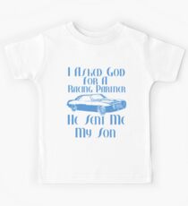 Asked God For A Racing Partner Custom Retro Car Kids Tee