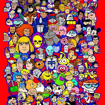 Artwork thumbnail, Saturday Morning Cartoon Collage by gjnilespop