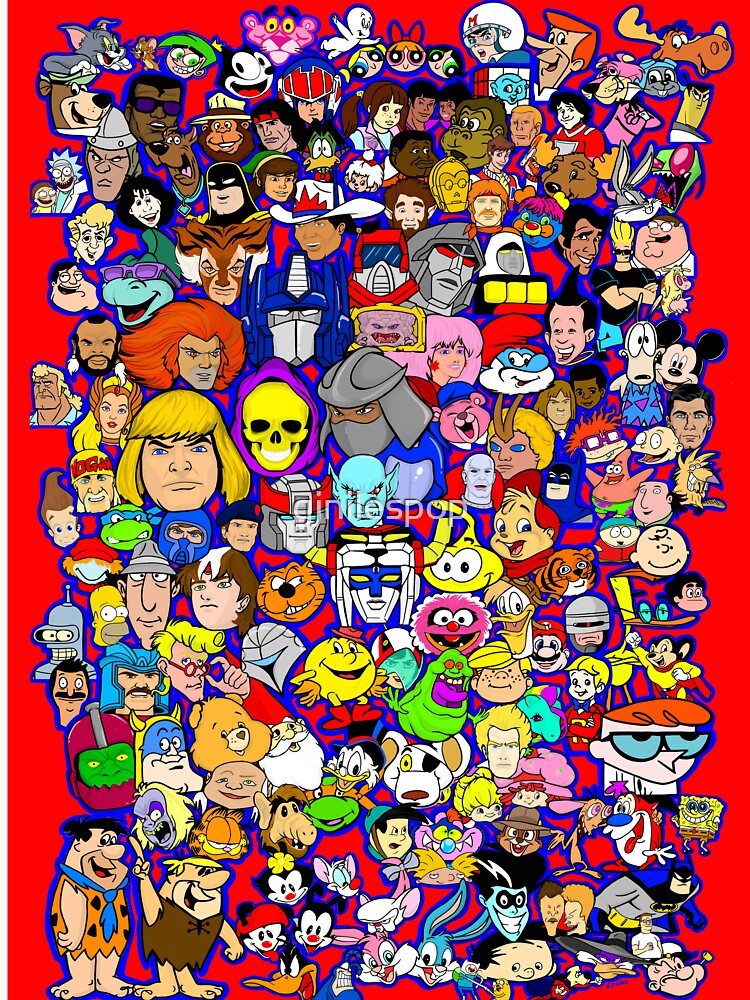 Thumbnail 7 of 7, Classic T-Shirt, Saturday Morning Cartoon Collage designed and sold by gjnilespop.