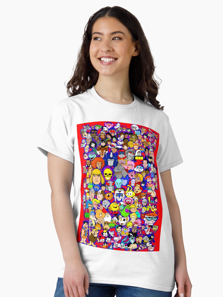 Thumbnail 2 of 7, Classic T-Shirt, Saturday Morning Cartoon Collage designed and sold by gjnilespop.