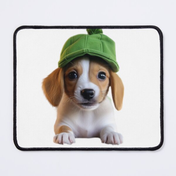 Item preview, Cute puppy in green cap designed and sold by Dreamtodream.