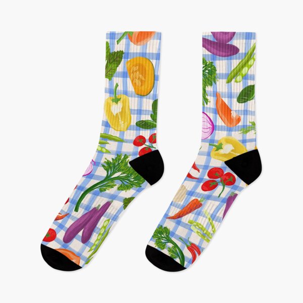 Item preview, Vegetable Medley on Blue Plaid designed and sold by gabrielleneil.