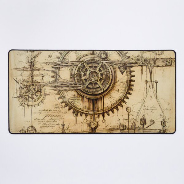 Item preview, Old Gears Drawings and Design on old Manuscript designed and sold by BrandonArtWorld.