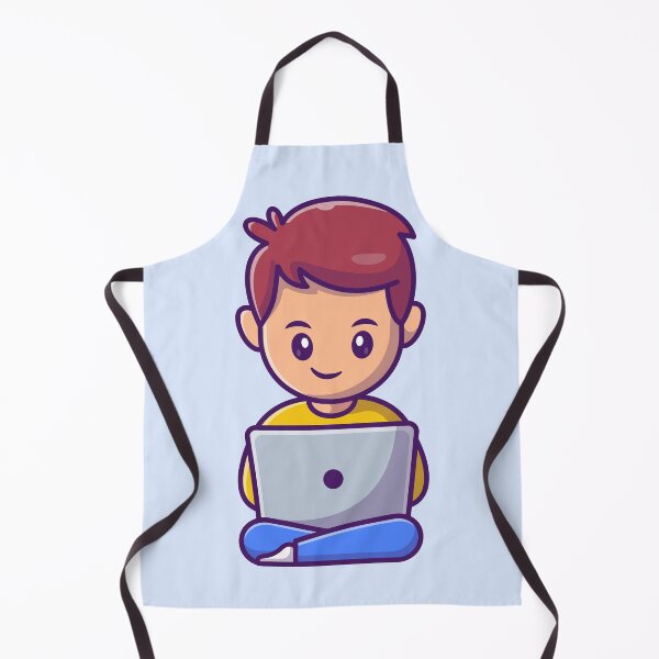 Item preview, Productive Delight: Cute Man Working on Laptop designed and sold by hjian8219.