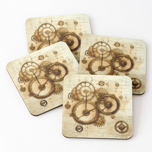 Item preview, Old Gears Drawings and Design on old Manuscript  designed and sold by BrandonArtWorld.