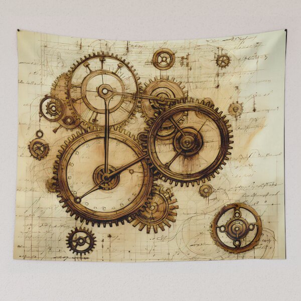 Item preview, Old Gears Drawings and Design on old Manuscript  designed and sold by BrandonArtWorld.